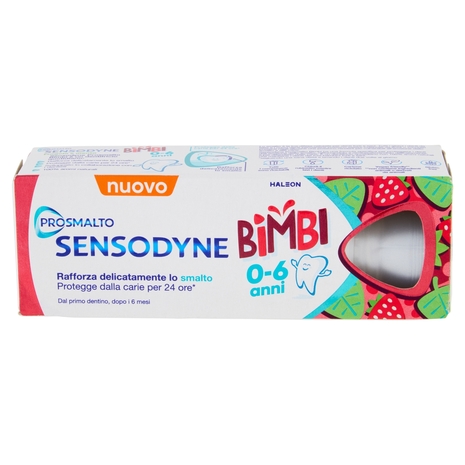 Sensodyne Prosmalto Bimbi, Dentifricio per Bambini 0-6 anni, Aroma Naturale Fragola e Menta, 50 ml